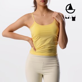 사이드셔링 크롭 브라탑 끈조절 캡나시 요가복 rs7093