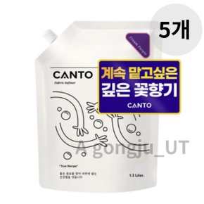 칸토 고농축 섬유유연제 우디향 크림퍼플 리필1.3L 5p