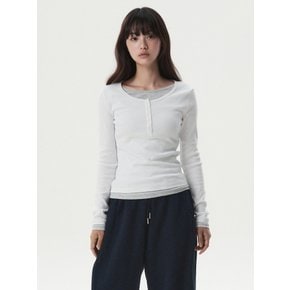 Layered Henryneck Long Sleeve T-shirt(F) WHLAG4T24F