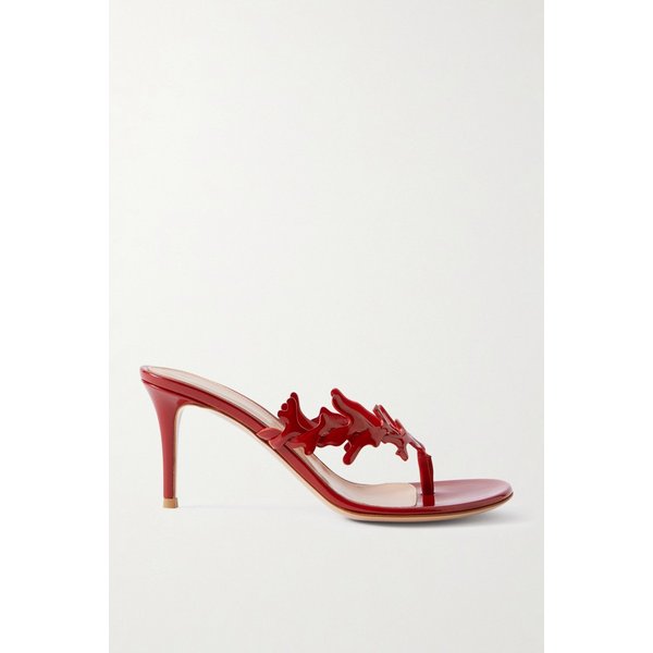 70mm 페이턴트 가죽 코랄 쏭 스트랩 샌들 46376663162952555