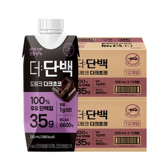 빙그레 더단백 드링크 다크초코 330ml 24팩