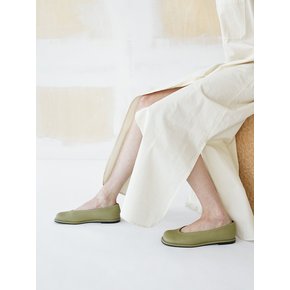 Lisa Flat Leather Sage Green
