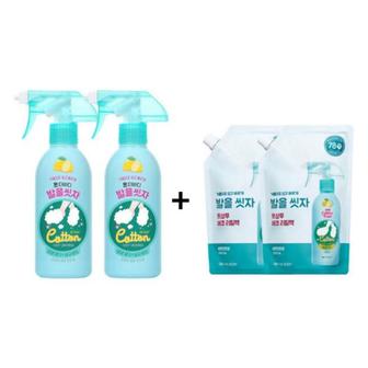  온더바디 코튼풋 발을씻자 풋샴푸 레몬 385ml 2개+리필 500ml 2개