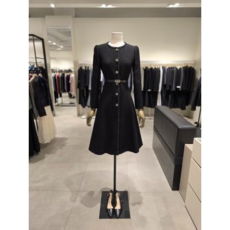 지고트 [파주점] 울 블렌드 트위드 라운드넥 플레어 원피스 JRAA0OP822