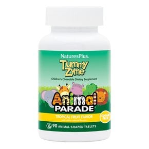 [해외직구] 네이처스플러스 Animal Parade Tummy Zyme 어린이용 츄어블 소화 보조제 90 츄어블 정제