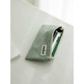 flat pencil case - corduroy warm mint (topside zipper)