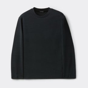 블랙 텍스처 티셔츠 CWTAA25511BKX