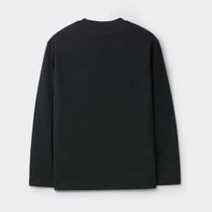 블랙 텍스처 티셔츠 CWTAA25511BKX
