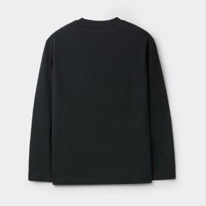 블랙 텍스처 티셔츠 CWTAA25511BKX