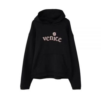 ERL Venice Patch Hoodie Knit - Black (ERL07T021) (베네치아 패치 후드 티셔츠)