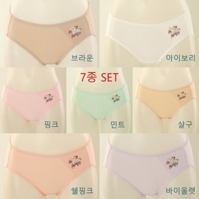 순면100 데일리 꽃다발 자수 요일팬티 7매SET (VPT6947 SET)