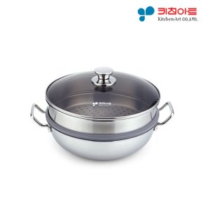 일품 통3중 스텐 2단 찜냄비 24cm /인덕션가능 스텐304재질 찜솥 찜기