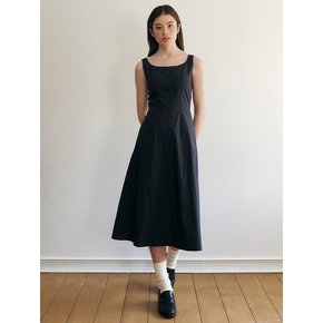 Sangria_Sleeveless U-neck Dress - Black