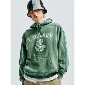 USN VTG DYEING HOODIE DUSTY GREEN