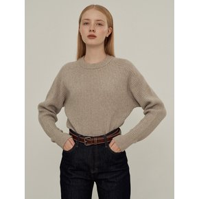 Ribbed Round neck Cashmere Blended Knitwear (5colors) VKNIT_017