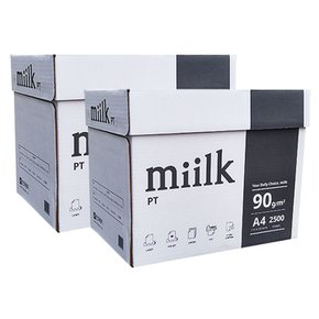 밀크 A4용지 A4 복사용지 90g 2500매 2BOX