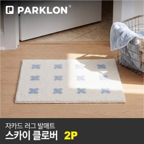2P 자카드 러그 발매트 스카이클로버 60x45cm