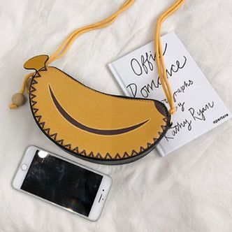 1300K 특이한 가방 바나나 반달 포인트 미니 파우치 크로스백