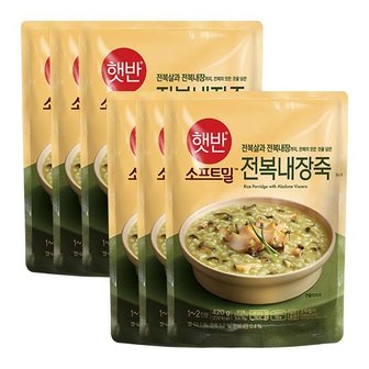 CJ제일제당 햇반죽 전복내장죽 420g x 6개