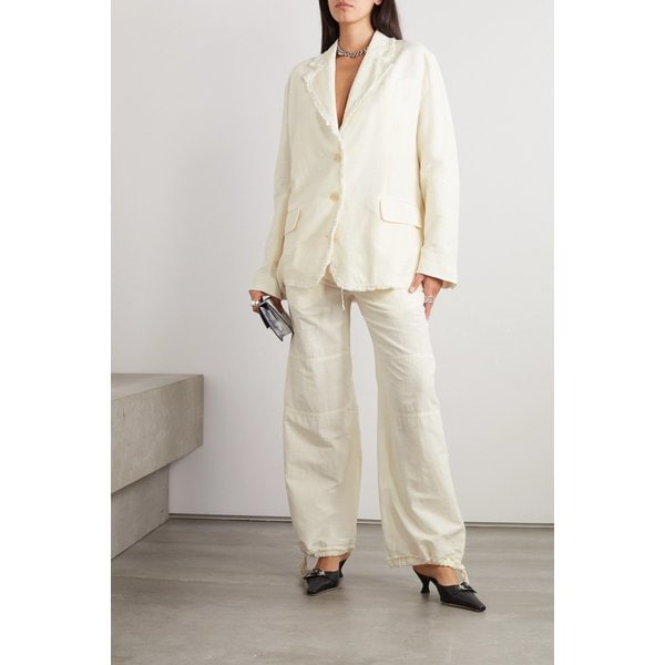 프레이드 코튼 린넨 혼방 와이드 팬츠 오프화이트 1647597317270349