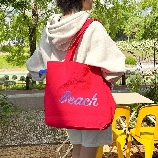 [옷자락] 여자 힙무드 나일론 빅사이즈 통수납 장바구니 숄더백