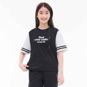 여아 이너 레이어드 조끼 결합 반팔티셔츠_P394977701