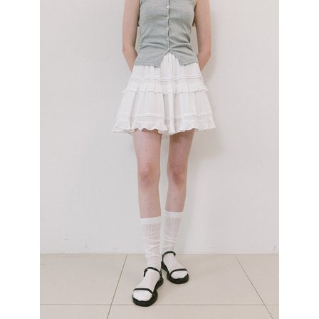 라미네즈 Tiered Ruffle Skirt - Ivory