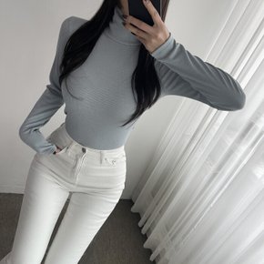 / 기모 슬림 목폴라 터틀넥 골지 스판 이너 긴팔 티셔츠