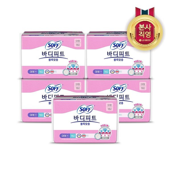 바디피트 볼록맞춤 대형 16P 5개(총 80입)