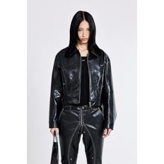 Bulky Leather Jacket - Black(woman)