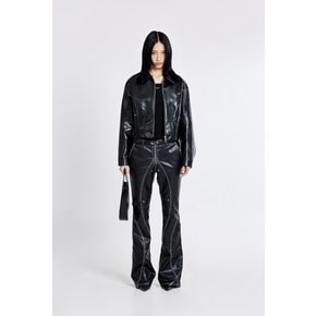 Bulky Leather Jacket - Black(woman)