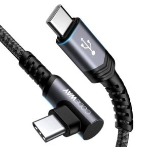 Type-C to C타입 한쪽 90도 꺽임 고속충전 케이블 0.5M WU7171-0.5M PD100W E-MAEK 스마트칩 WU717