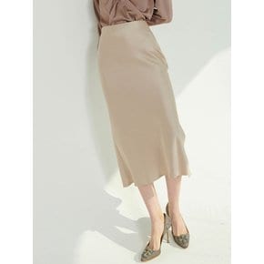 Gisele Satin Side Slit Skirt [Champagne Gold]