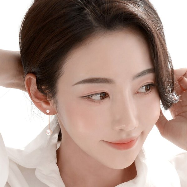 14K 골드필드핀 여성 웨딩 패션 릴리 진주 귀걸이