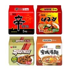 [농심]인기라면 기획팩 (신라면5P + 짜파게티5P + 안성탕면5P + 얼큰한너구리5P)