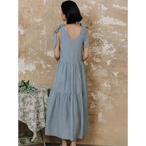 LS_Blue bow chiffon dress