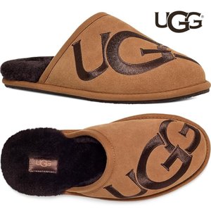 UGG 미국 어그 스커프 로고 남성 슬리퍼 체스트넛