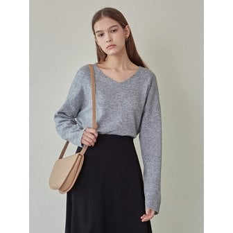 로에일 LOOSE-FIT SLIT SPRING KNIT_GRAY