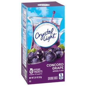 [해외직구] Crystal Light 크리스탈라이트 콩코드 포도 무설탕 드링크 믹스 6입 4팩