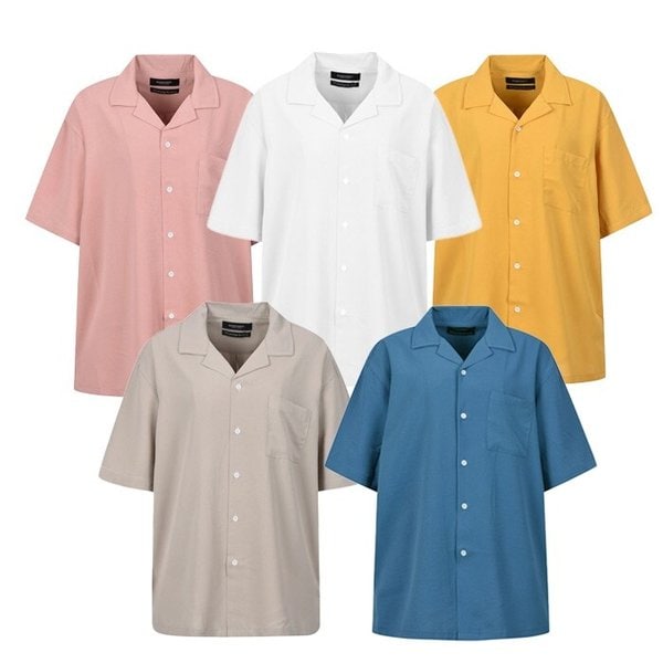 남성 에센셜 릴렉스 반팔 셔츠 5종택1