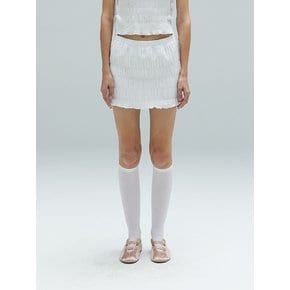 NINA WRINKLE MINI SKIRT - WHITE