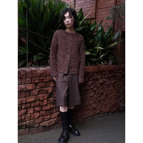 wool long bermuda pants(brown)