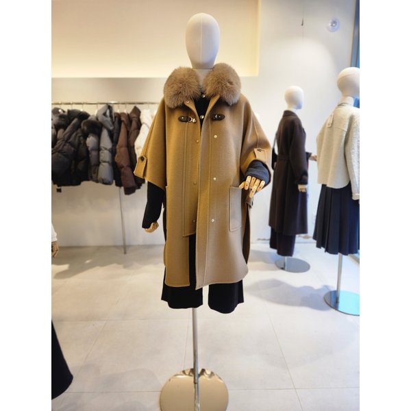 [여주점] [JJ 지고트] 여성 폭스 퍼 울 케이프코트 GRBA0CT301