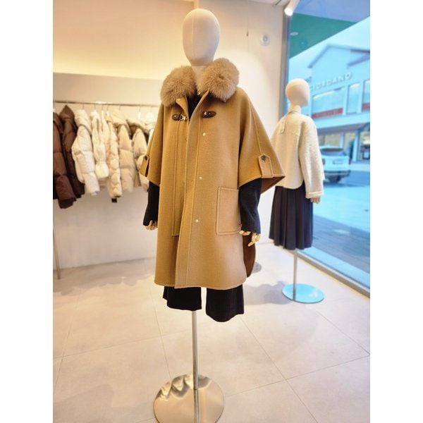 [여주점] [JJ 지고트] 여성 폭스 퍼 울 케이프코트 GRBA0CT301