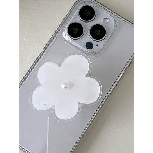 [handmade] white flower pearl tok (겔타입)