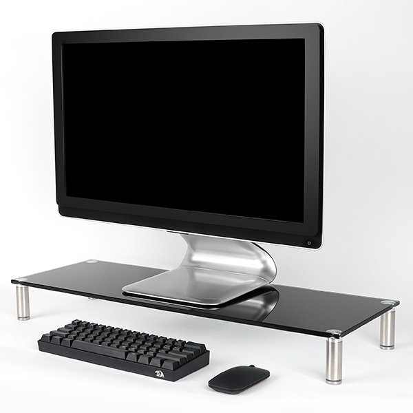 강화유리 받침대블랙 하중 모니터 대700x240x80mm 8T 12kg - SSG.COM