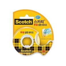 스카치 137 투명 양면 테이프 12mm x 11.4m 1개