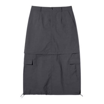 5252 BY O!Oi DETACHABLE NYLON SKIRT _DARK GREY