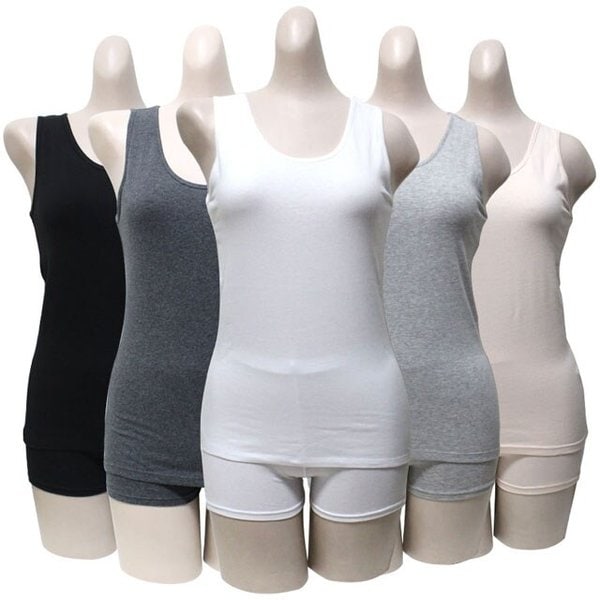 국내생산 여성 끈나시 런닝 스판 면나시 민소매 기본나시 티셔츠