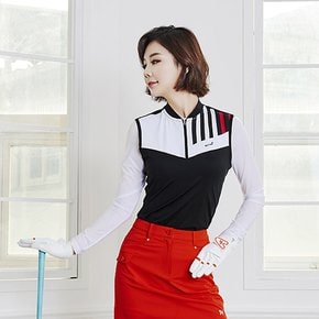 여성 골프웨어 여름 반팔 집업 나시형 티셔츠 BSC488PT9W